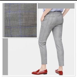 J CREW Cameron pant grey blue glen plaid.